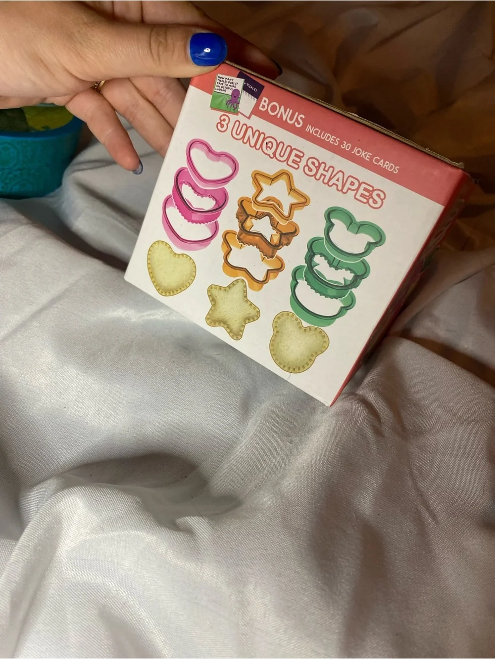 3 Unique Shapes Cookie Cutters - Pink, Orange, Green
